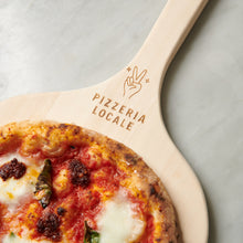 Load image into Gallery viewer, Basswood engraved pizza peel with Pizzeria Locale brand